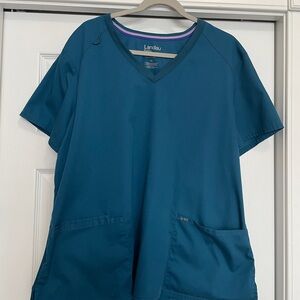 Landau ProFlex Teal/Blue Scrub Top